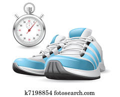 Running Shoes and stopwatch Running Shoes and stopwatch