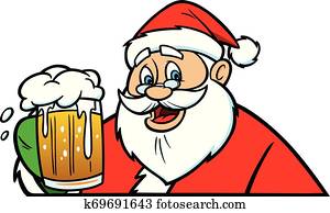 Santa with a mug of Beer Santa with a mug of Beer