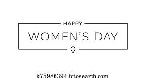 Womens day border card on white background