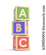 מכתב, מיכשולים, a,, *b*, ו, *c*, זקוף, arranged., 3d