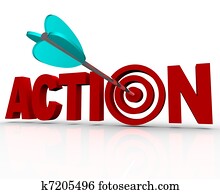 Action Target Bulls-Eye Word Urgent Need to Act Now Action Target Bulls-Eye Word Urgent Need to Act Now
