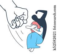 concept of domestic violence woman