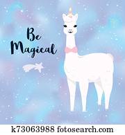 Cute cartoon llama character with No drama llama motivational quote Cute cartoon llama character with No drama llama motivational quote