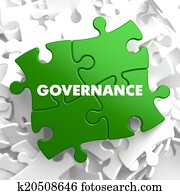 Governance - Concept on Green Puzzle. Governance - Concept on Green Puzzle.