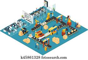 isometrisch, industriell, werke, begriff isometrisch, industriell, werke, begriff