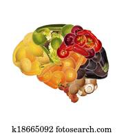 saudável, nutrição, é, bom, para, cérebro