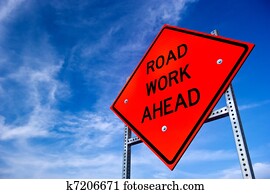 straat werk vooruit teken