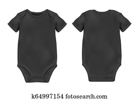 Download Vector Realistic Blue Blank Baby Bodysuit Template, Mock ...