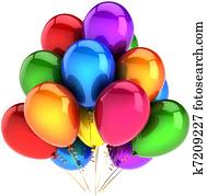 מפלגה, בלונים, צבע, כפי, קשת