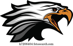 קמיע, ראש של, an, נשר, וקטור, illu