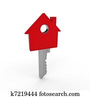 3d home key red