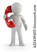 3d small people - Telephone conversation 3d small people - Telephone conversation