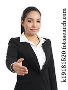 Arab business woman ready to handshake