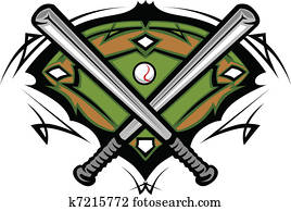 baseballfeld, mit, gekreuzte, flederm?use baseballfeld, mit, gekreuzte, flederm?use