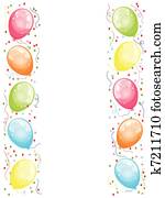 Border with balloons Border with balloons