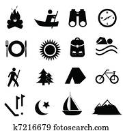 lazer, e, recreação, ícones