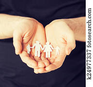 man hands with paper men man hands with paper men