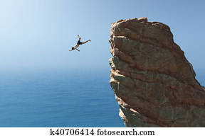 Man jumps into the ocean Man jumps into the ocean