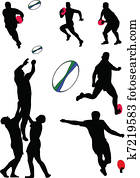 rugby collection - vector rugby collection - vector