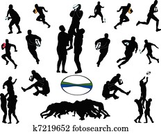 rugby, sammlung, -, vektor rugby, sammlung, -, vektor