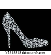 Shoes shape made up a lot of diamon Shoes shape made up a lot of diamon