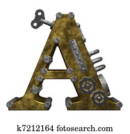 steampunk letter a steampunk letter a