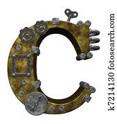 steampunk letter c steampunk letter c