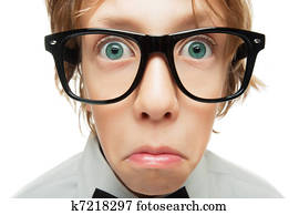 Surprised young nerd