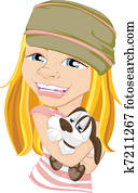 úsmevný, hugging, obľúbený, prenasledovať