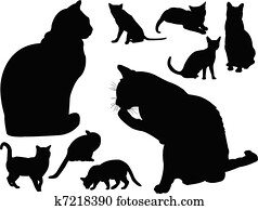 חתול, אוסף, -, וקטור