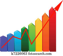 Business Graph with arrow