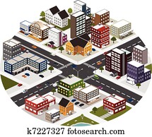 isometric scene of big city isometric scene of big city
