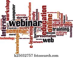 webinar, wort, wolke
