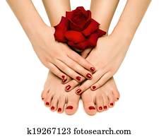 Beautiful manicure and pedicure Beautiful manicure and pedicure