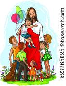 jésus, à, enfants