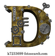 steampunk letter d steampunk letter d