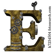 steampunk letter e steampunk letter e