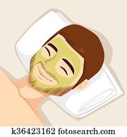 akne, behandlung, maske gesichts akne, behandlung, maske gesichts