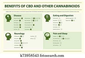 Benefits of CBD and Other Cannabinoids horizontal infographic Benefits of CBD and Other Cannabinoids horizontal infographic