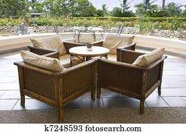 Coffee table in the open air  