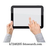 Holding And Point On Tablet PC
