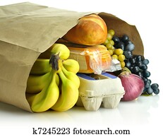 paper bag with groceries paper bag with groceries