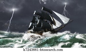 Sailing Ship in a Lightning Storm Sailing Ship in a Lightning Storm