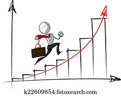 Simple Business People - Exponential Growth Chart