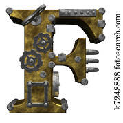 steampunk letter f steampunk letter f