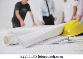 Team of architects on construction site