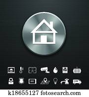 חכם, אוטומציה של בית, טכנולוגיה, מתכת, כפתר