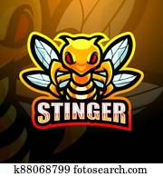 סטינגר, קמיע, esport, לוגו, עצב