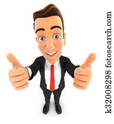 3d businessman thumbs up 3d businessman thumbs up