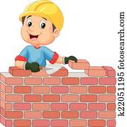 bauhofarbeiter, weltliche ziegelsteine